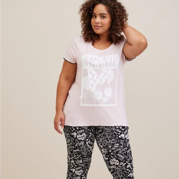 ❤️NWT VINTAGE TORRID TOP - MINNIE MICKEY MOUSE SUPER SOFT SHORT SLEEVE SLEEP TEE - Picture 11 of 14